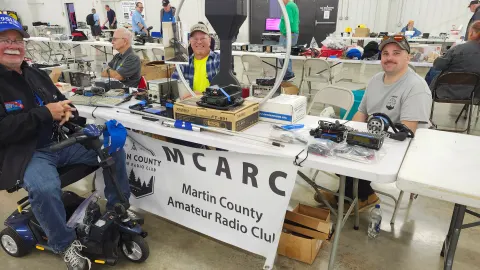 MCARC booth at the Hoosier Hills Ham Fest (Bedford, IN)